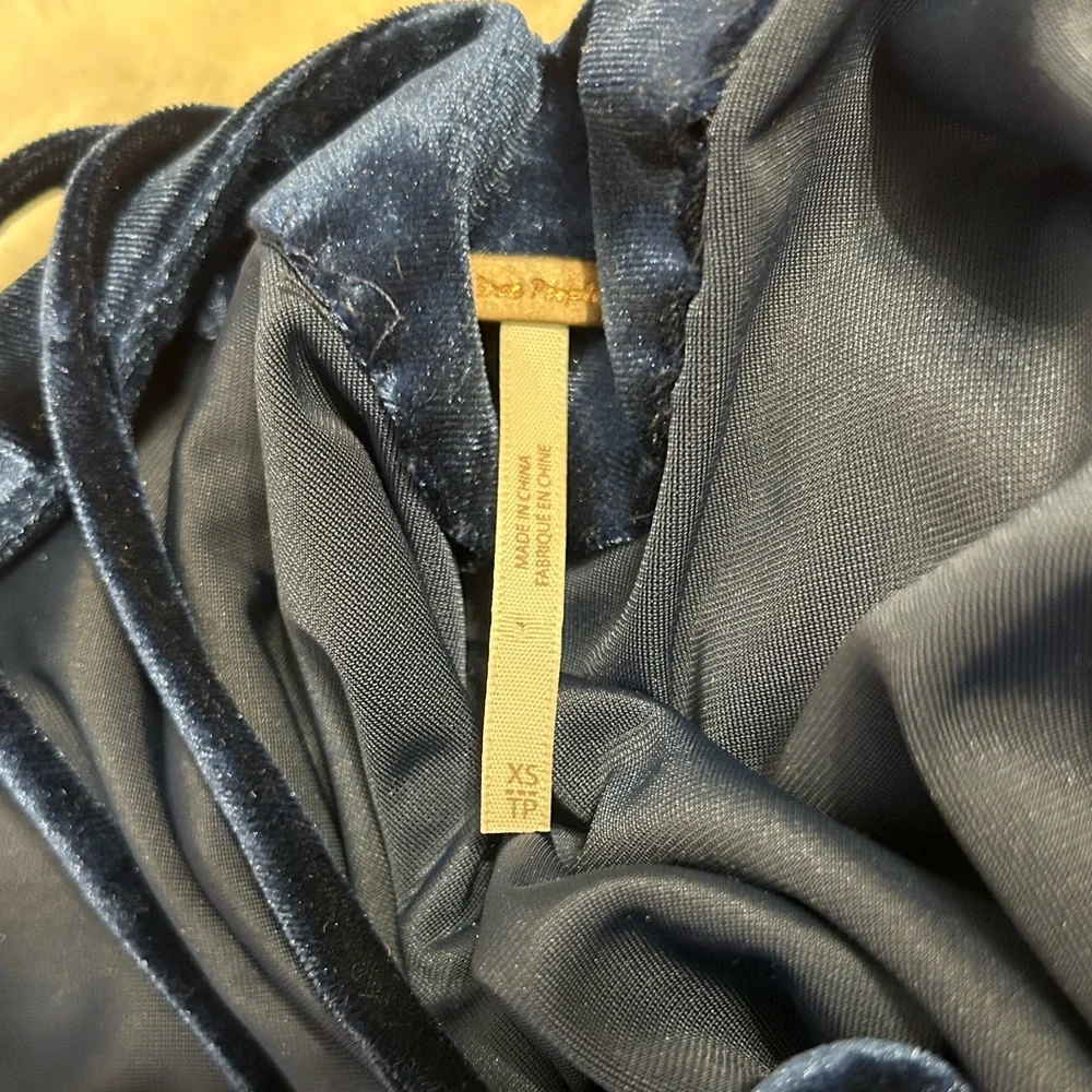 Free People Misha Mini Dress, Midnight Navy Velvet - Picture 8 of 9